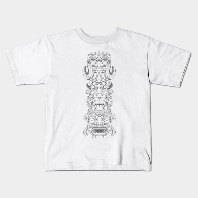 Abstract Aztec Statue Kids T-Shirt by NiceIO